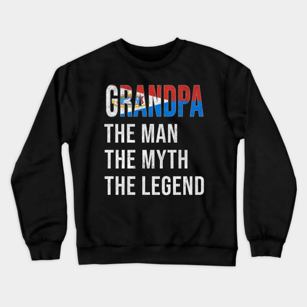 Grand Father St Sint Maartener Grandpa The Man The Myth The Legend - Gift for St Sint Maartener Dad With Roots From  Sint Maarten Crewneck Sweatshirt by Country Flags